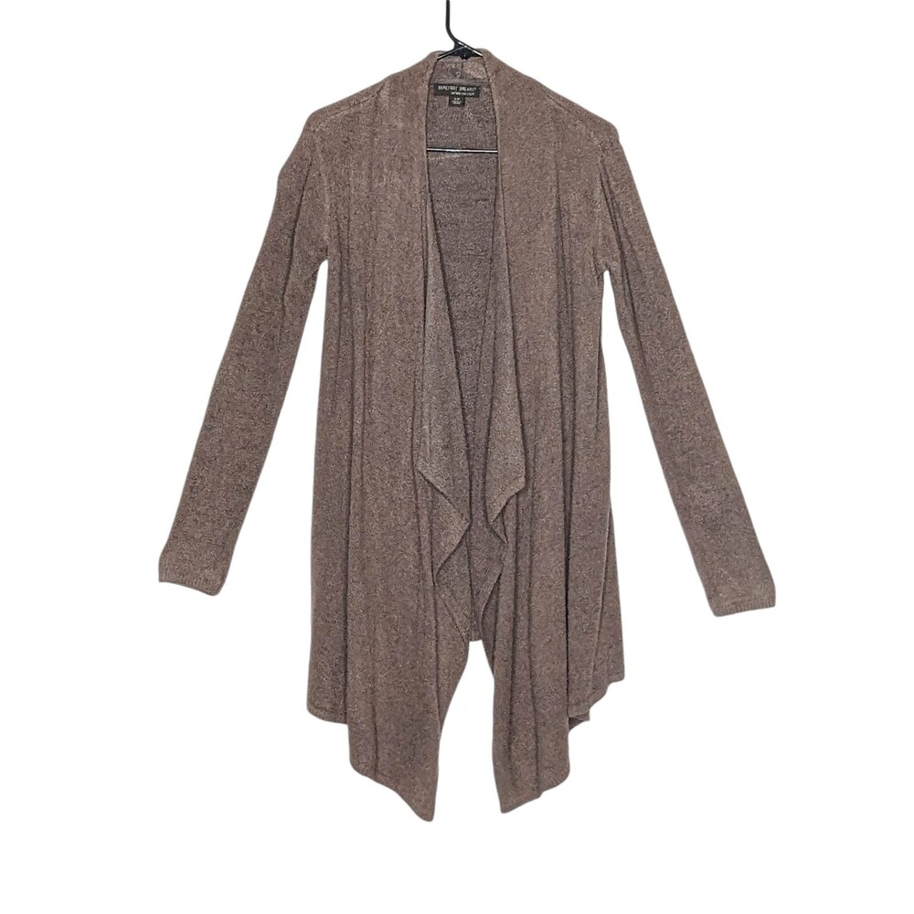 Barefoot Dreams CozyChic Lite Sz S / M Brown Open Front Duster Cardigan Sweater